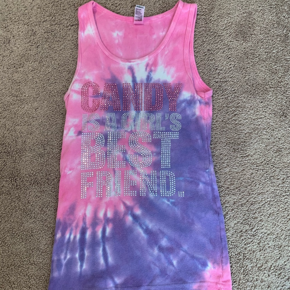 Bedazzled graphic tank top; size youth 12